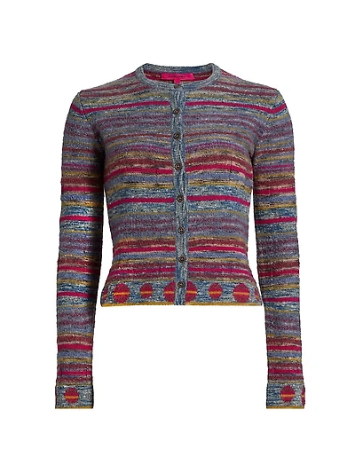Explorer Striped Cashmere-Blend Cardigan