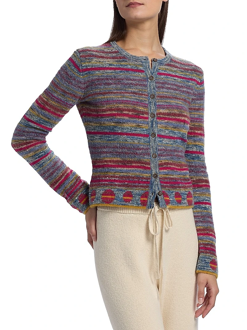 Explorer Striped Cashmere-Blend Cardigan