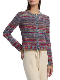 Explorer Striped Cashmere-Blend Cardigan