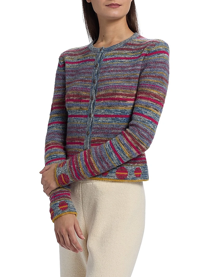 Explorer Striped Cashmere-Blend Cardigan