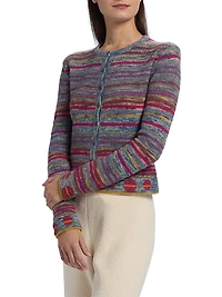 Explorer Striped Cashmere-Blend Cardigan