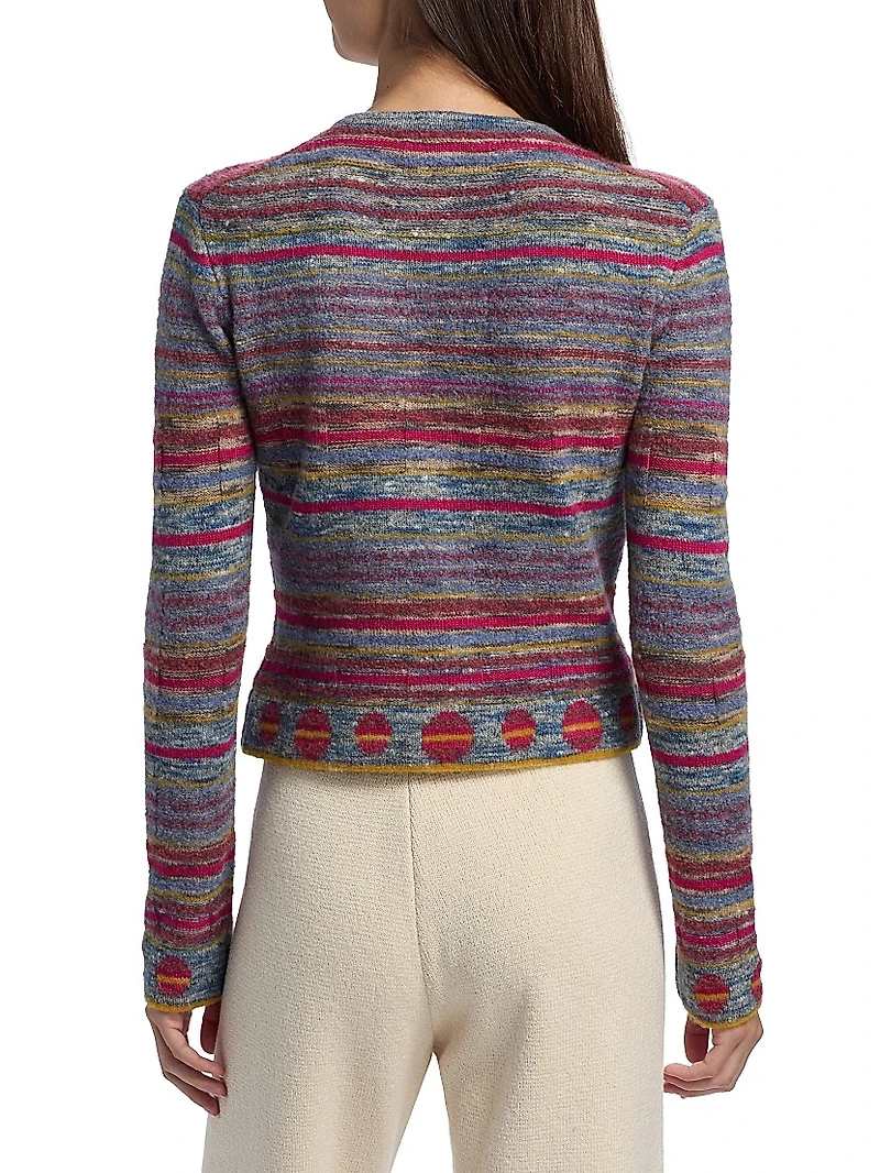 Explorer Striped Cashmere-Blend Cardigan