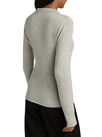 Cashmere-Silk Polo Sweater