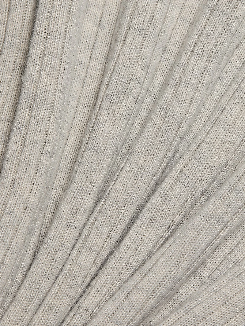 Cashmere-Silk Polo Sweater
