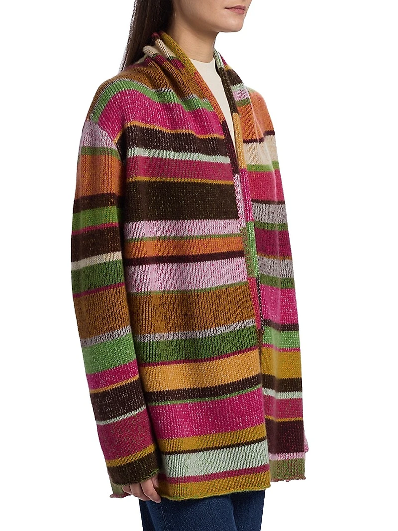 Striped Cashmere Smoking Jacket