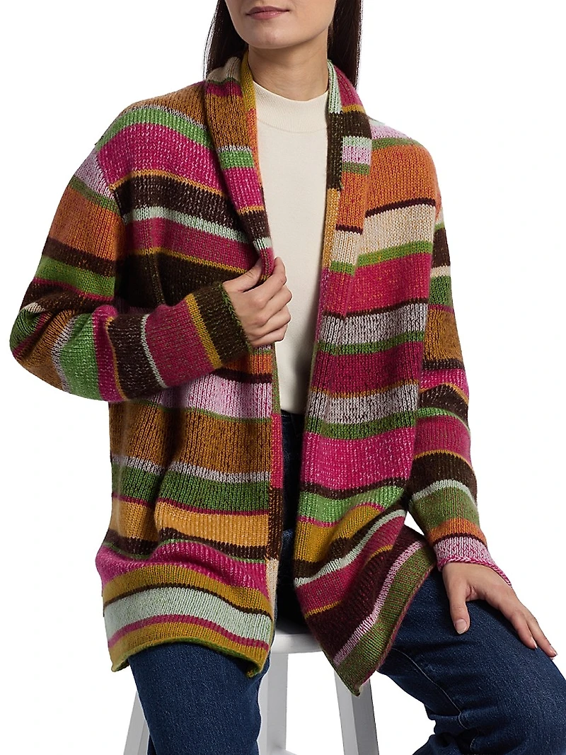 Striped Cashmere Smoking Jacket