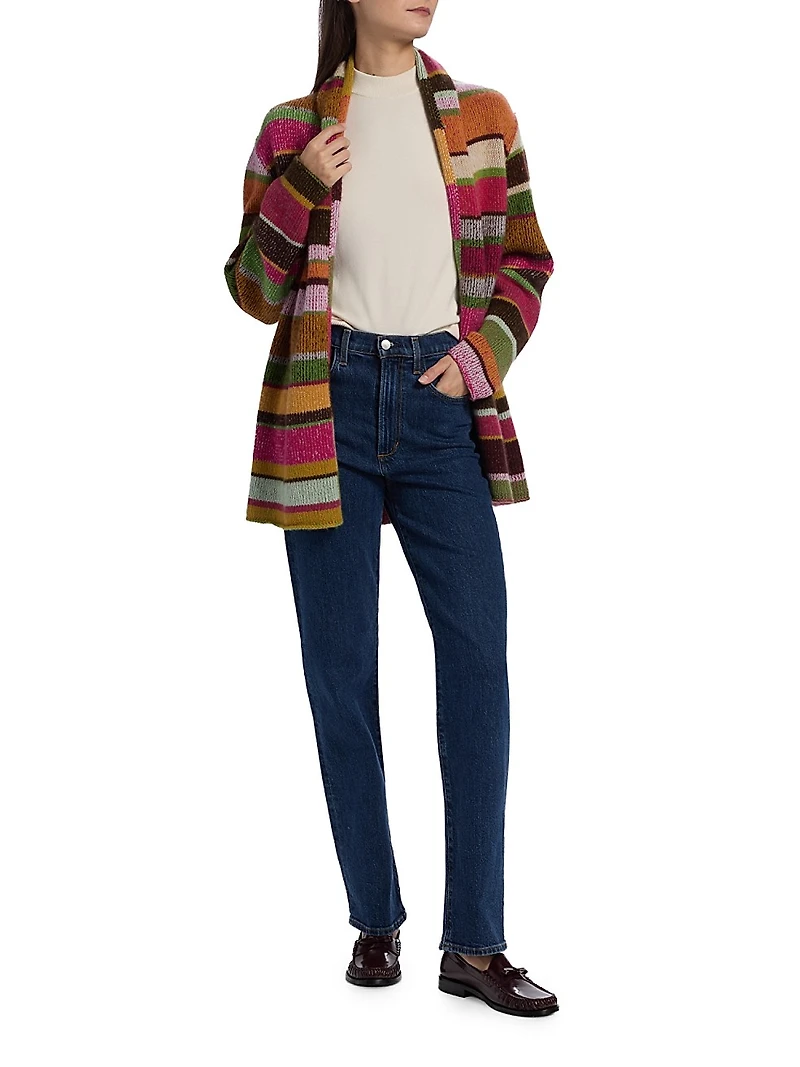 Striped Cashmere Smoking Jacket