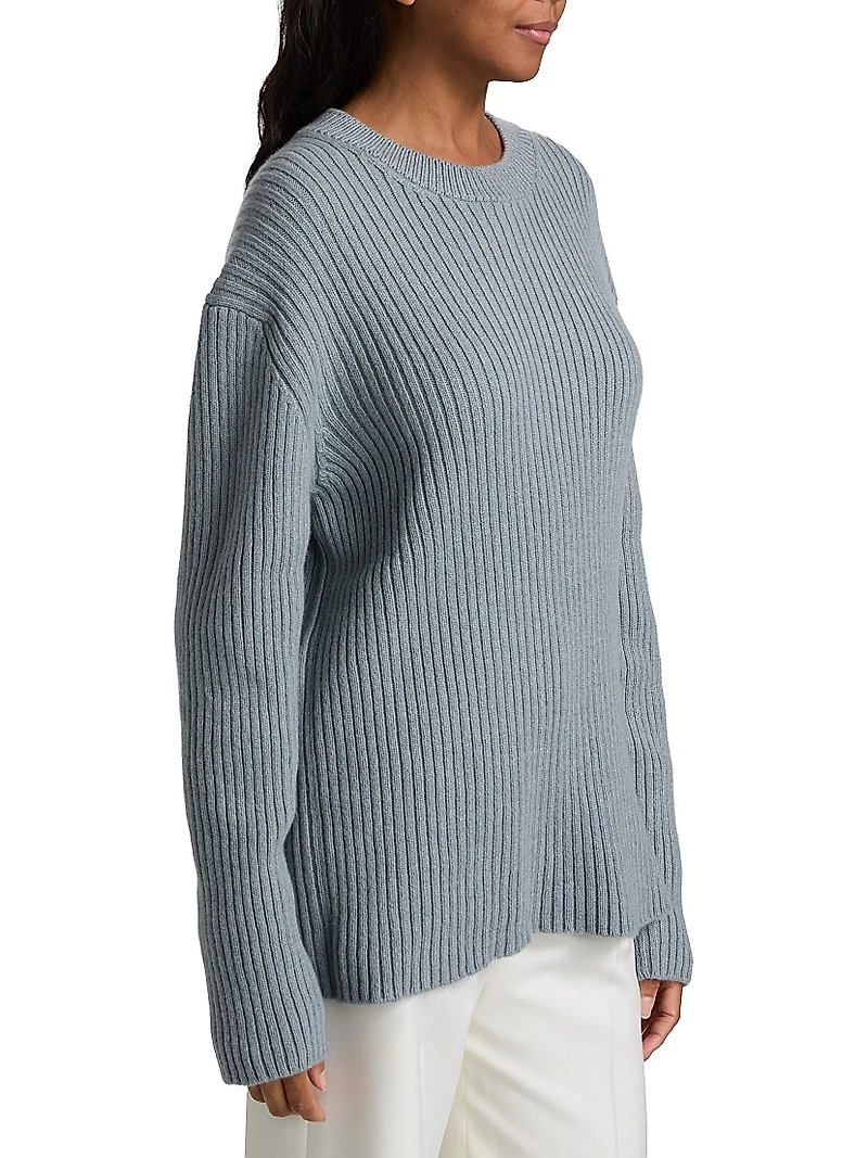 Ribbed Cashmere Crewneck Sweater