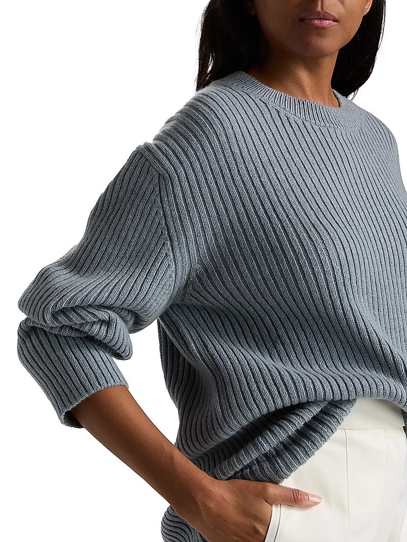 Ribbed Cashmere Crewneck Sweater