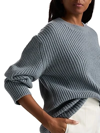Ribbed Cashmere Crewneck Sweater