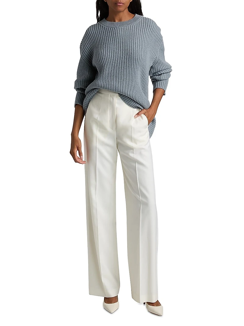 Ribbed Cashmere Crewneck Sweater