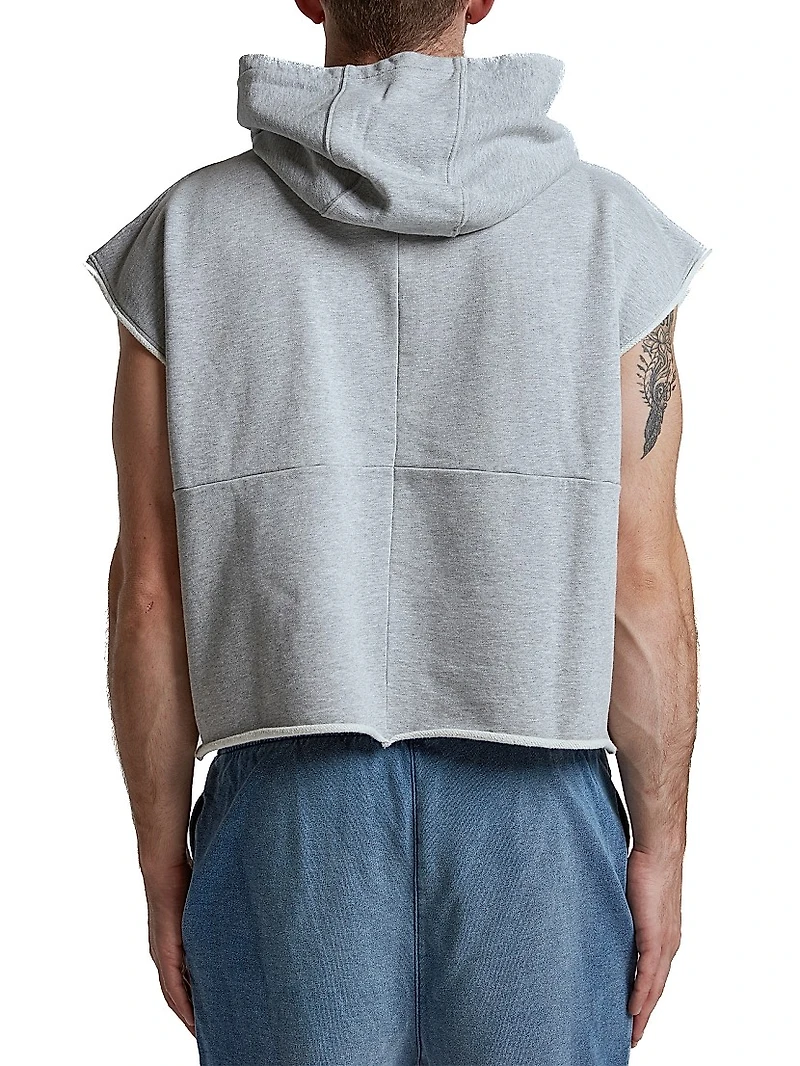 Cotton Fleece Sleeveless Hoodie