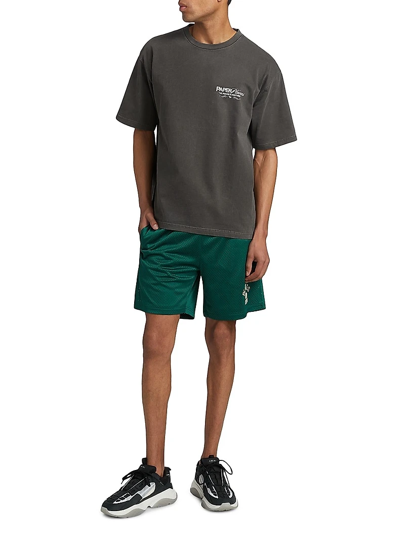 Solid Mesh Basketball Shorts