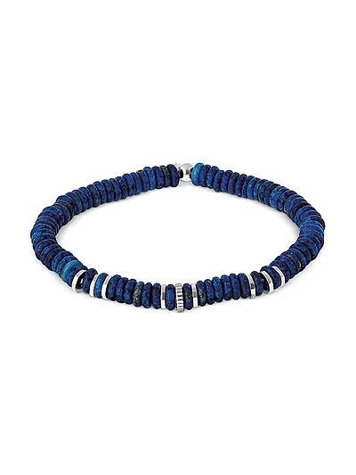 Polished Lapis Disc Bracelet