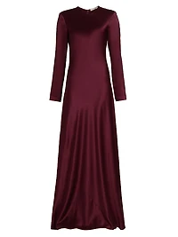 Ruth Silk Bias-Cut Long-Sleeve Gown