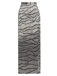 Ivanna Striped Silk Maxi Skirt
