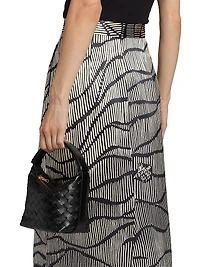 Ivanna Striped Silk Maxi Skirt