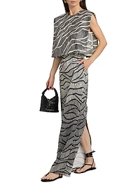 Ivanna Striped Silk Maxi Skirt