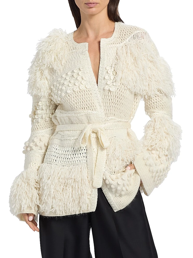 Vida Crochet Silk-Blend Cardigan