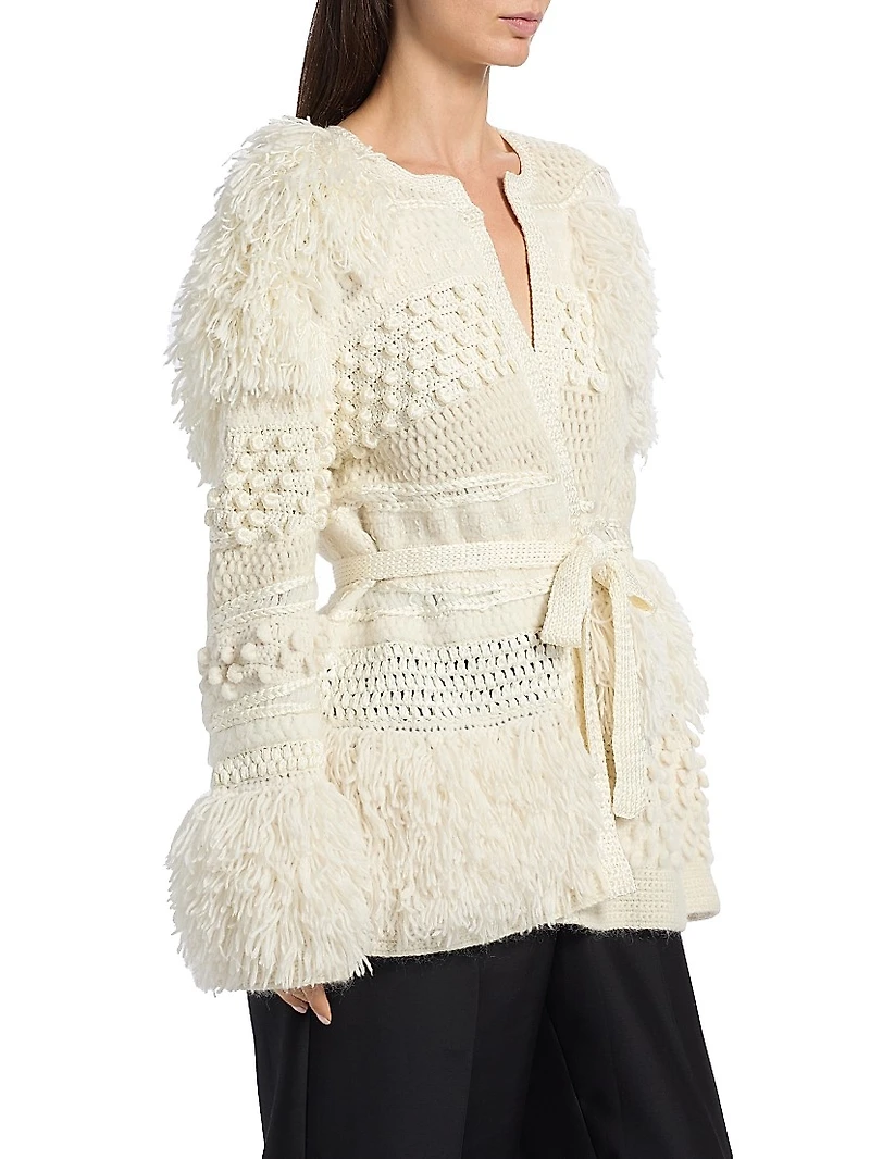Vida Crochet Silk-Blend Cardigan