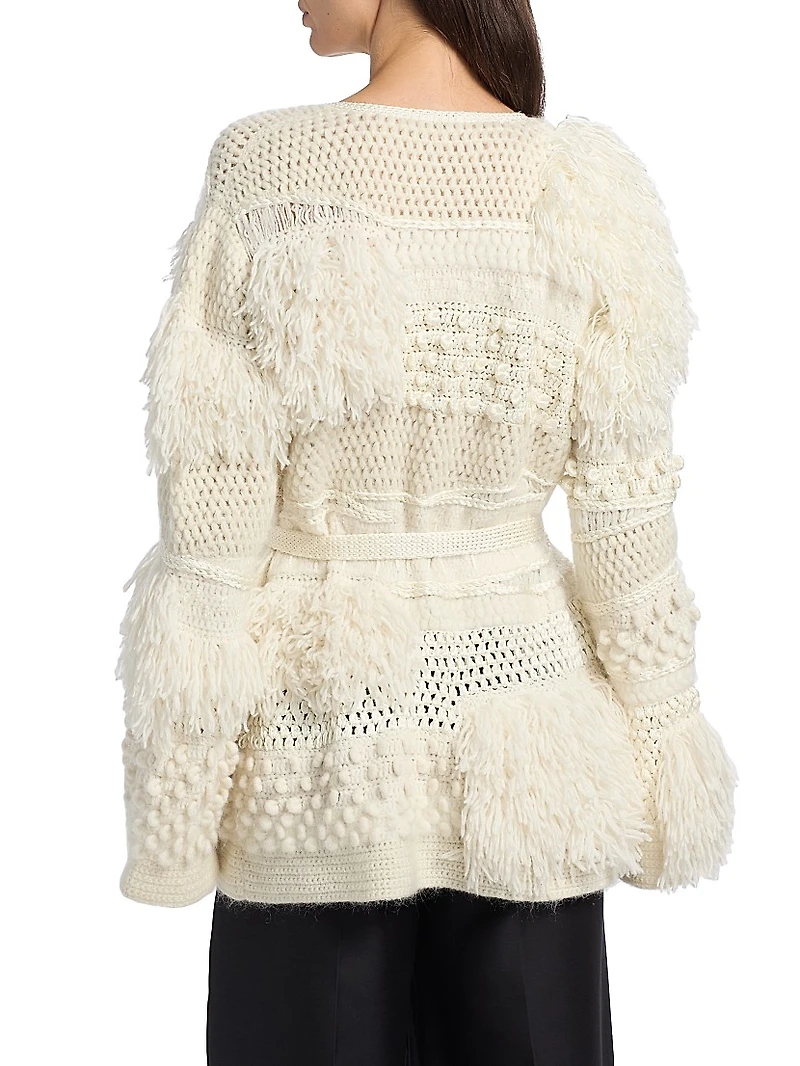Vida Crochet Silk-Blend Cardigan