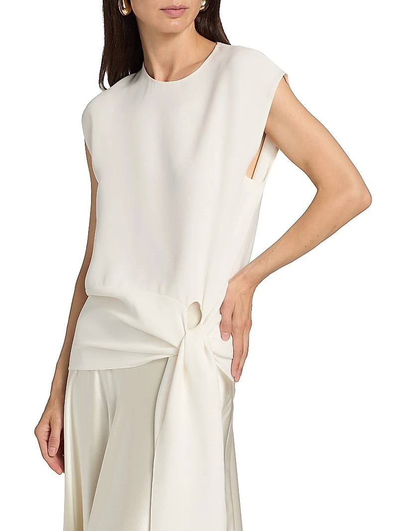 Grace Silk Tie-Sash Top