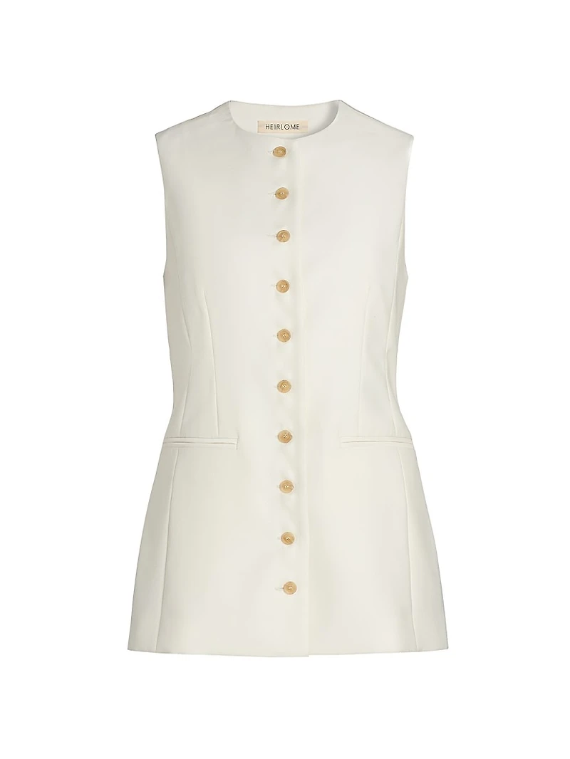 Paulina Sleeveless Wool-Silk Top