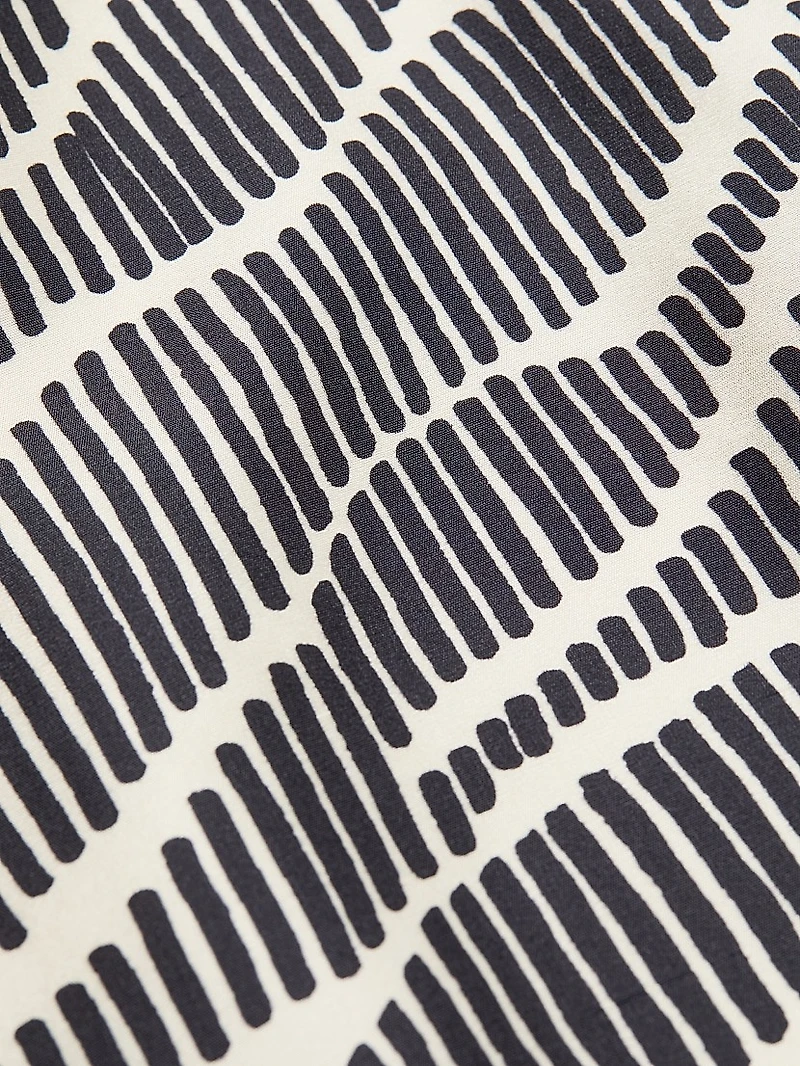 Milagros Striped Silk Boxy Crop Top