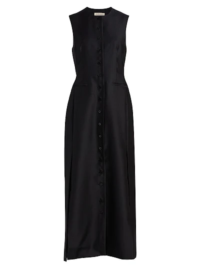 Paulina Wool-Silk Maxi Dress