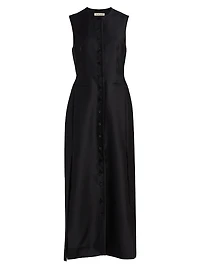 Paulina Wool-Silk Maxi Dress
