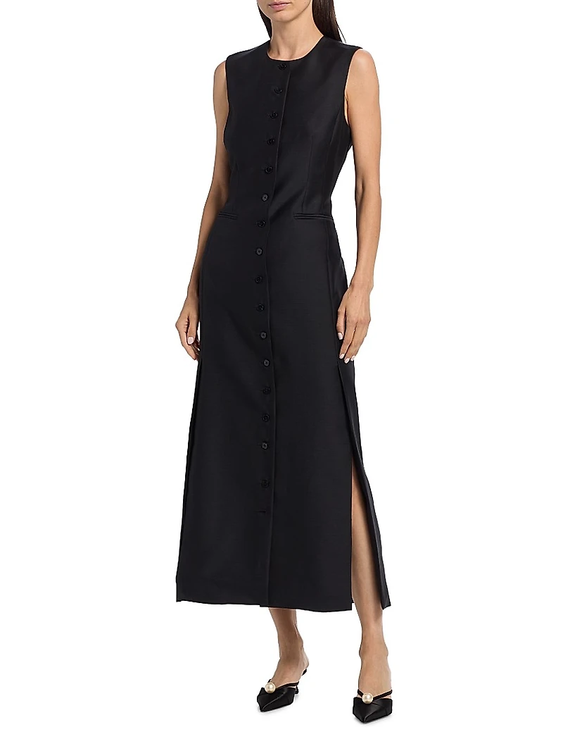 Paulina Wool-Silk Maxi Dress