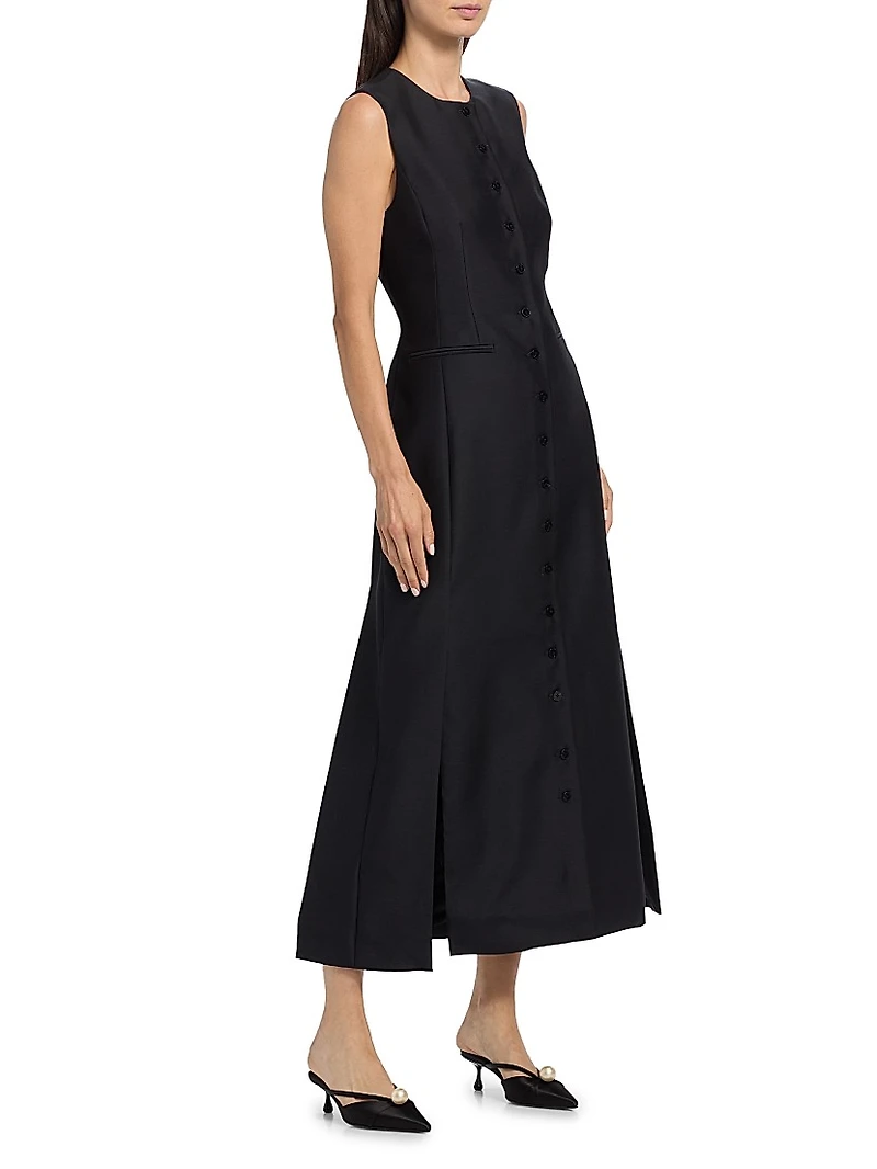 Paulina Wool-Silk Maxi Dress