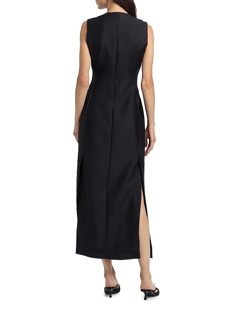 Paulina Wool-Silk Maxi Dress