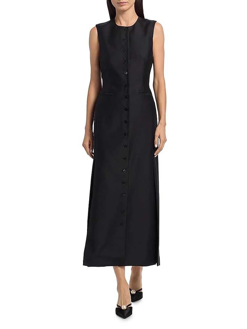 Paulina Wool-Silk Maxi Dress