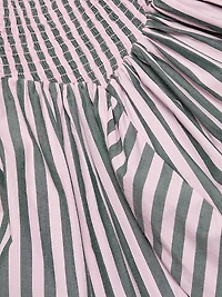 Layla Striped Cotton A-Line Midi-Skirt