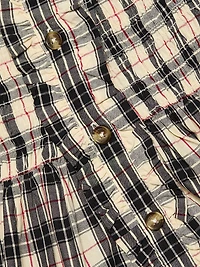 Mansi Smocked Plaid Cotton Minidress