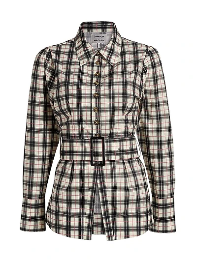 Harley Plaid Belted Shirt