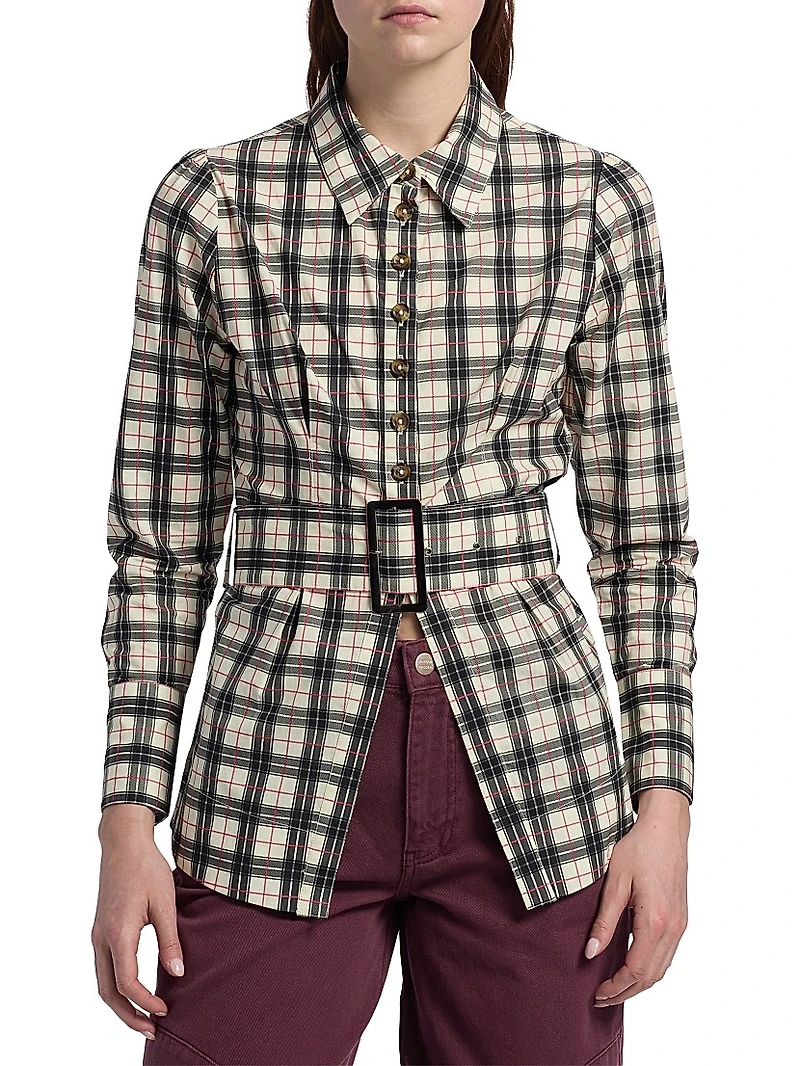 Harley Plaid Belted Shirt