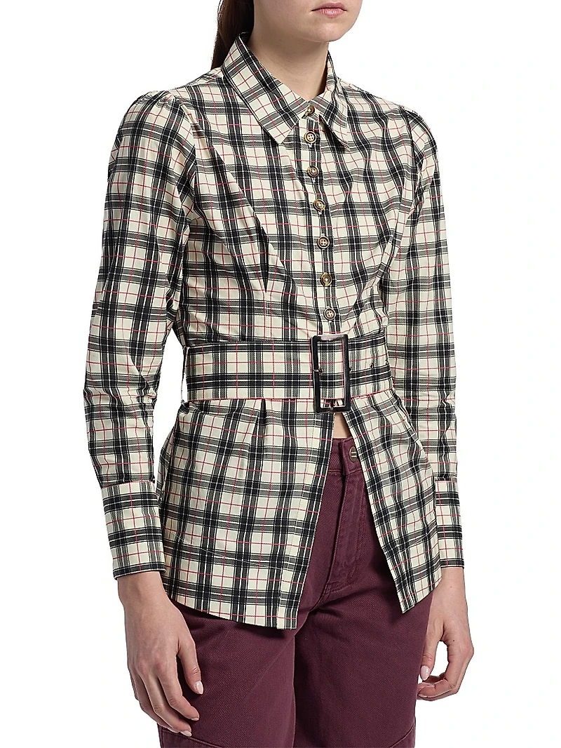 Harley Plaid Belted Shirt