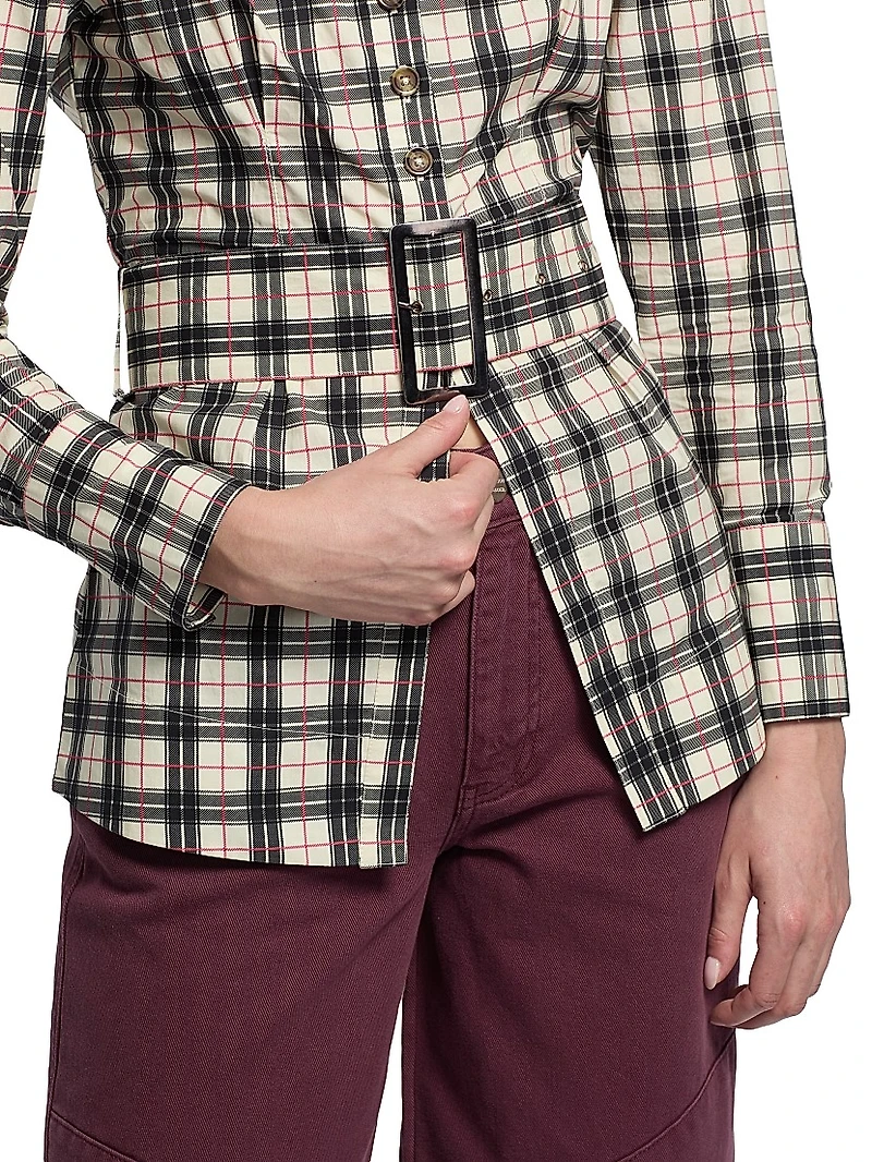 Harley Plaid Belted Shirt
