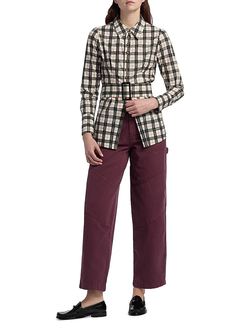 Harley Plaid Belted Shirt