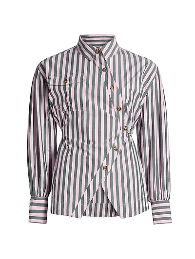 Lux Stripe Wrap Shirt