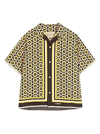 Cotton Poplin Bowling Shirt with Bulles Royales Print