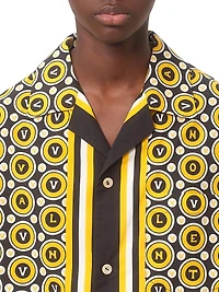 Cotton Poplin Bowling Shirt with Bulles Royales Print