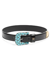 Vlogo Signature Brushed Calfskin Belt 30 MM