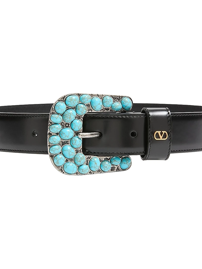 Vlogo Signature Brushed Calfskin Belt 30 MM