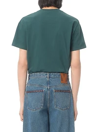 Cotton T-Shirt with VLogo Patch