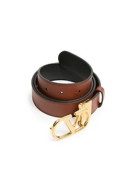 Vlogo Signature Reversible Shiny Calfskin Belt