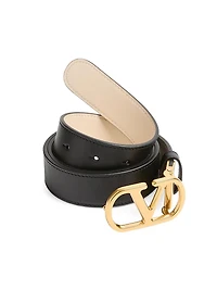 Vlogo Signature Reversible Shiny Calfskin Belt 30MM