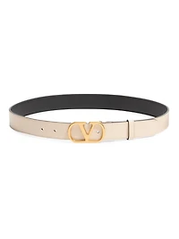 Vlogo Signature Reversible Shiny Calfskin Belt 30 Mm